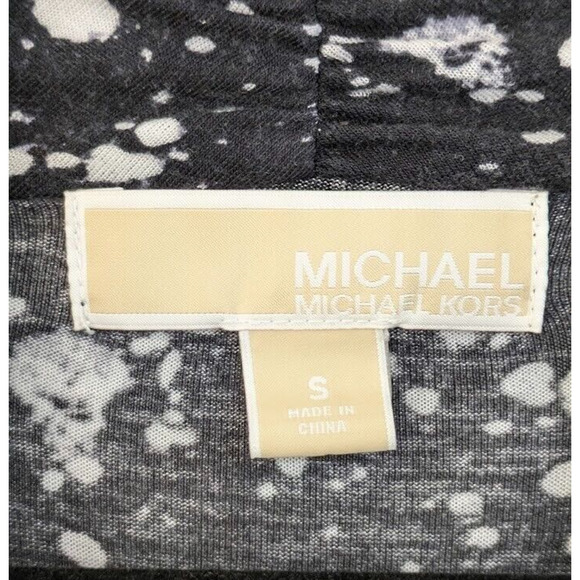 Michael Michael Kors Women's Small Top ~ Splatter Cowl Neck Casual Black White - Picture 7 of 8